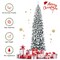 Costway 7.5Ft Unlit Hinged Snow Flocked Artificial Pencil Christmas Tree with 641 Tips